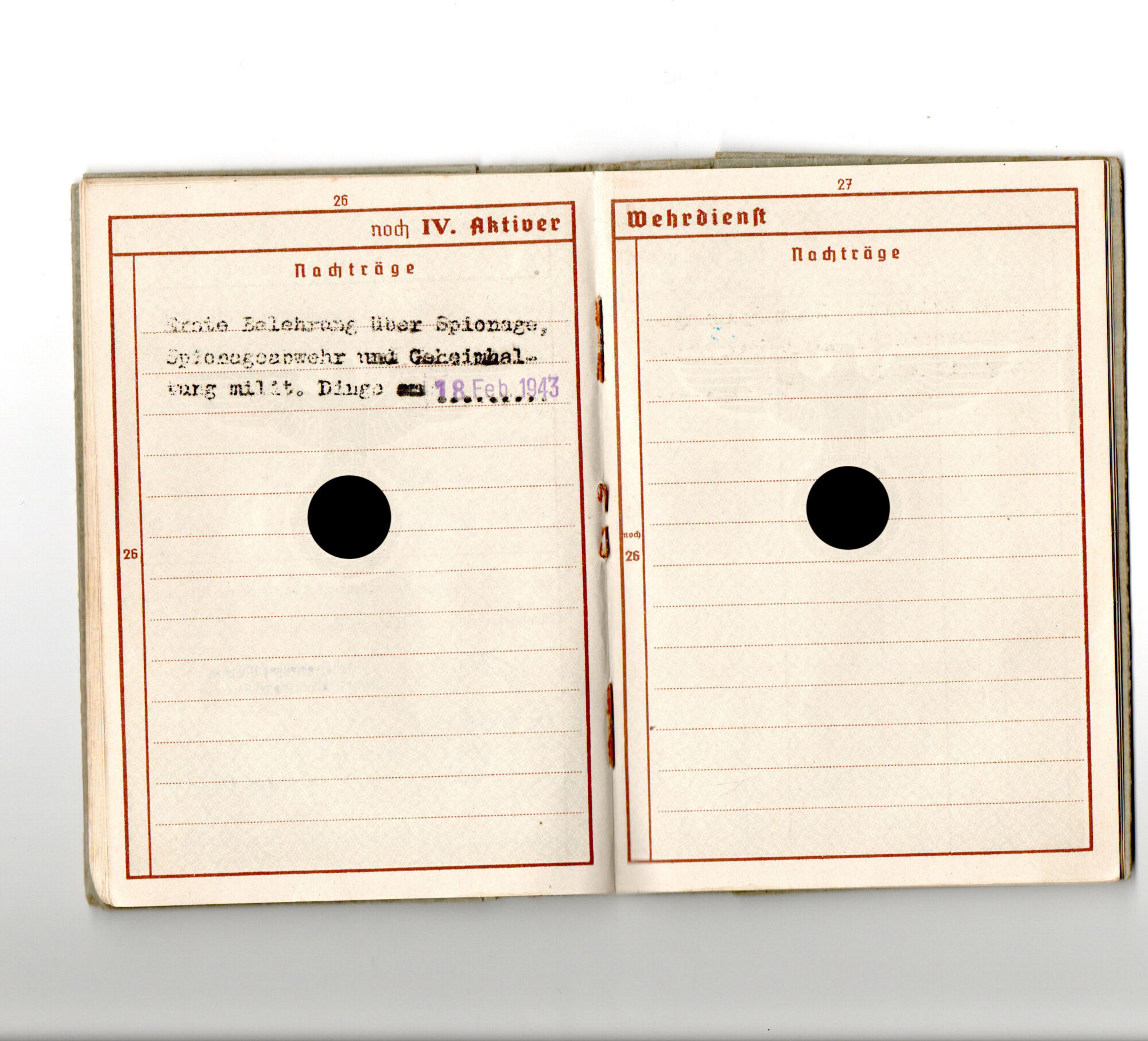 Wehrpass 5./San.Ers.Abtl.7