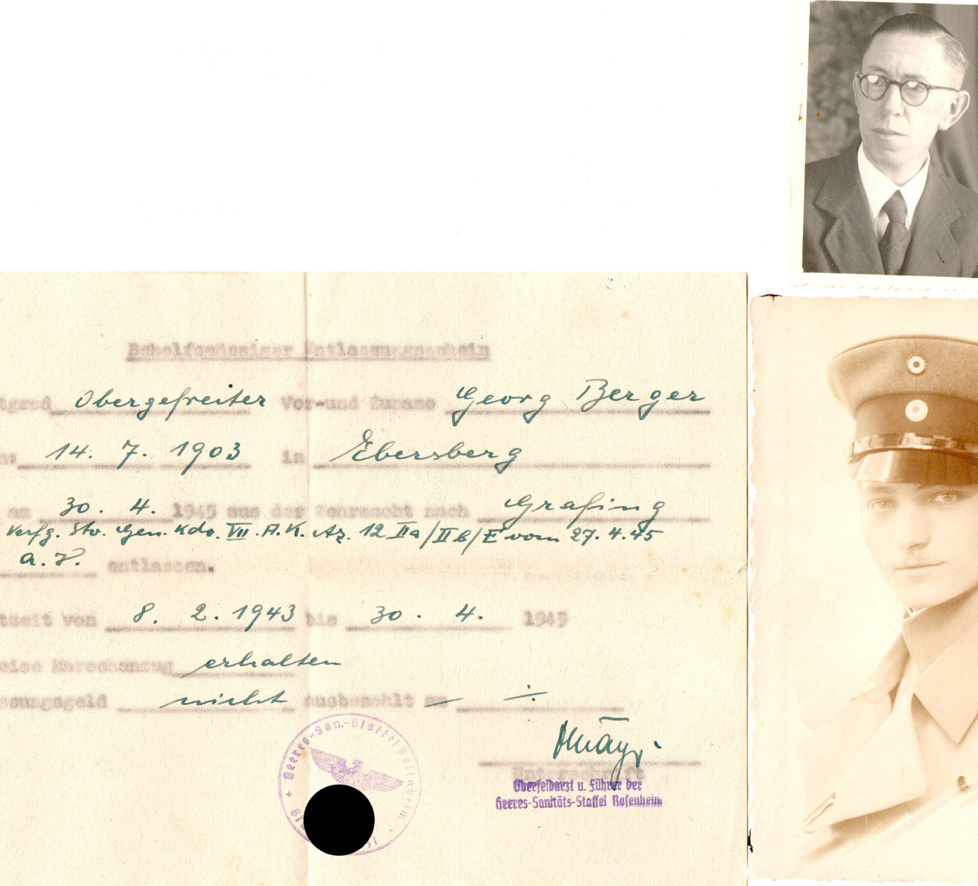Wehrpass 5./San.Ers.Abtl.7