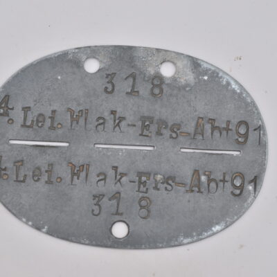 Erkennungsmarke 4.Lei.Flak-Ers-Abt 91