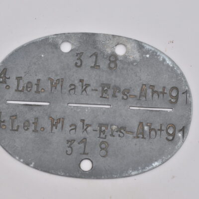 Erkennungsmarke 4.Lei.Flak-Ers-Abt 91