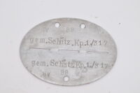 Erkennungsmarke gem.Schütz.Kp.1./317