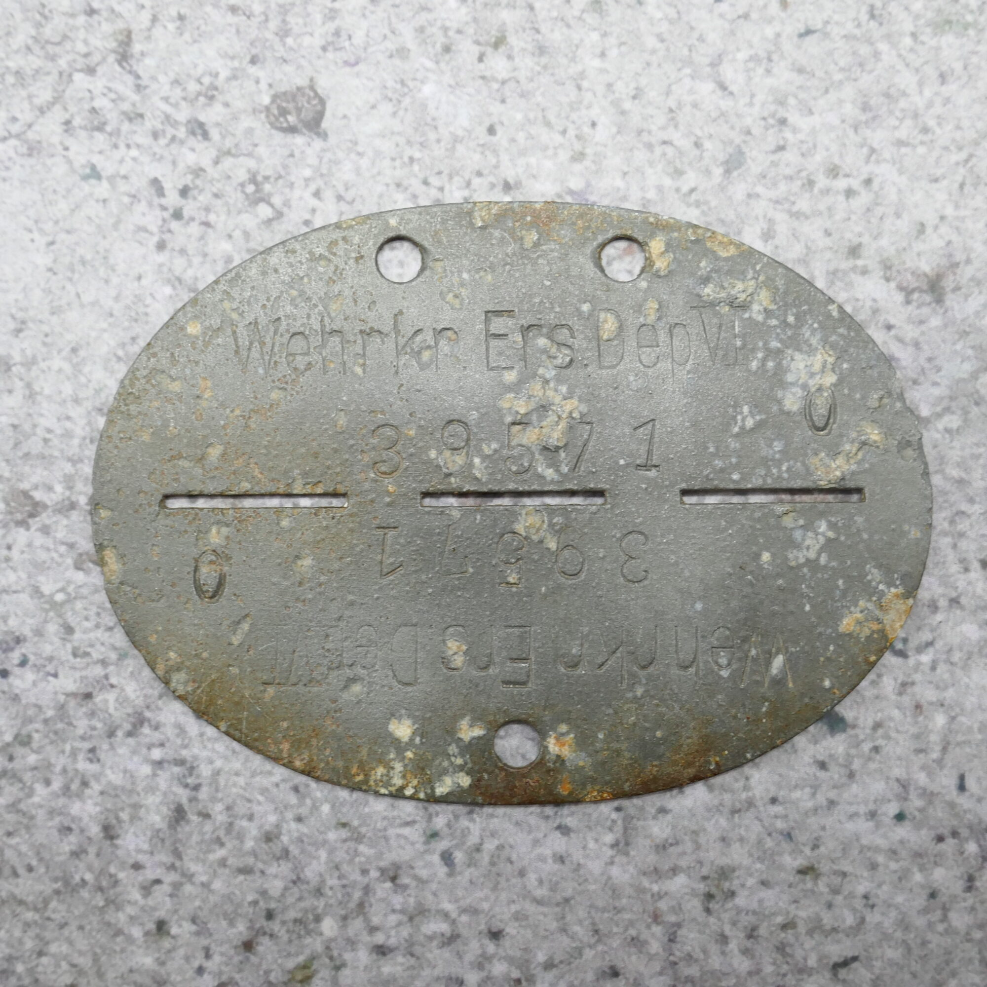 Erkennungsmarke "Wehrkr.Ers.DepVI"