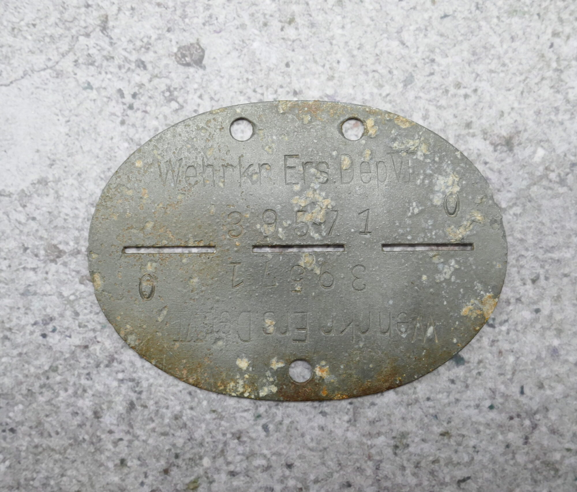 Erkennungsmarke "Wehrkr.Ers.DepVI"