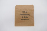 Verleihungstüte zum Kriegsverdienstkreuz 2.Klasse S&L