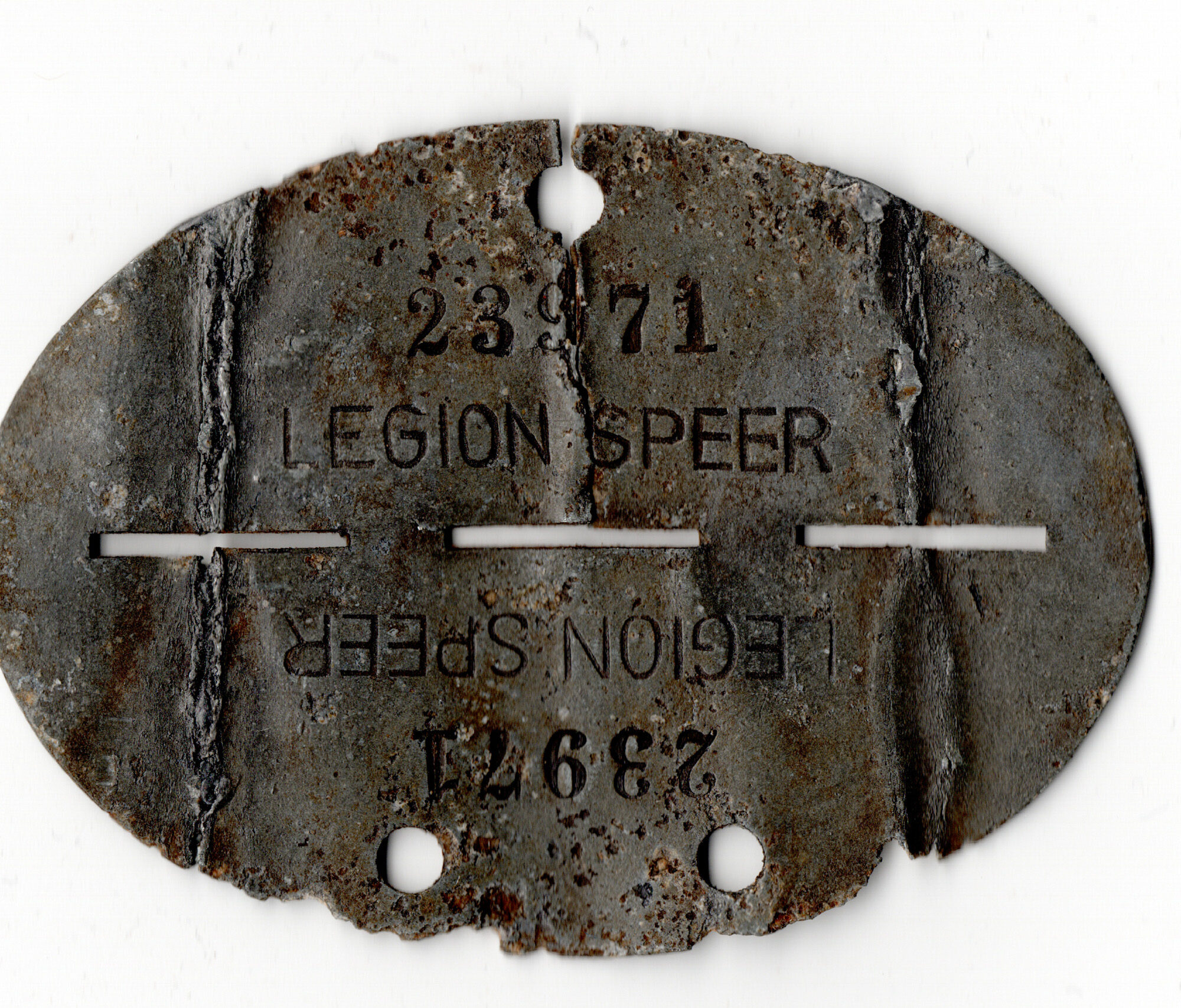 Erkennungsmarke Legion Speer (Repariert)