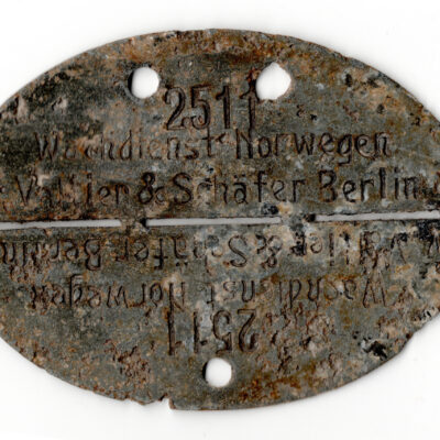 Erkennungsmarke Wachdienst Norwegen Valtier & Schäfer Berlin