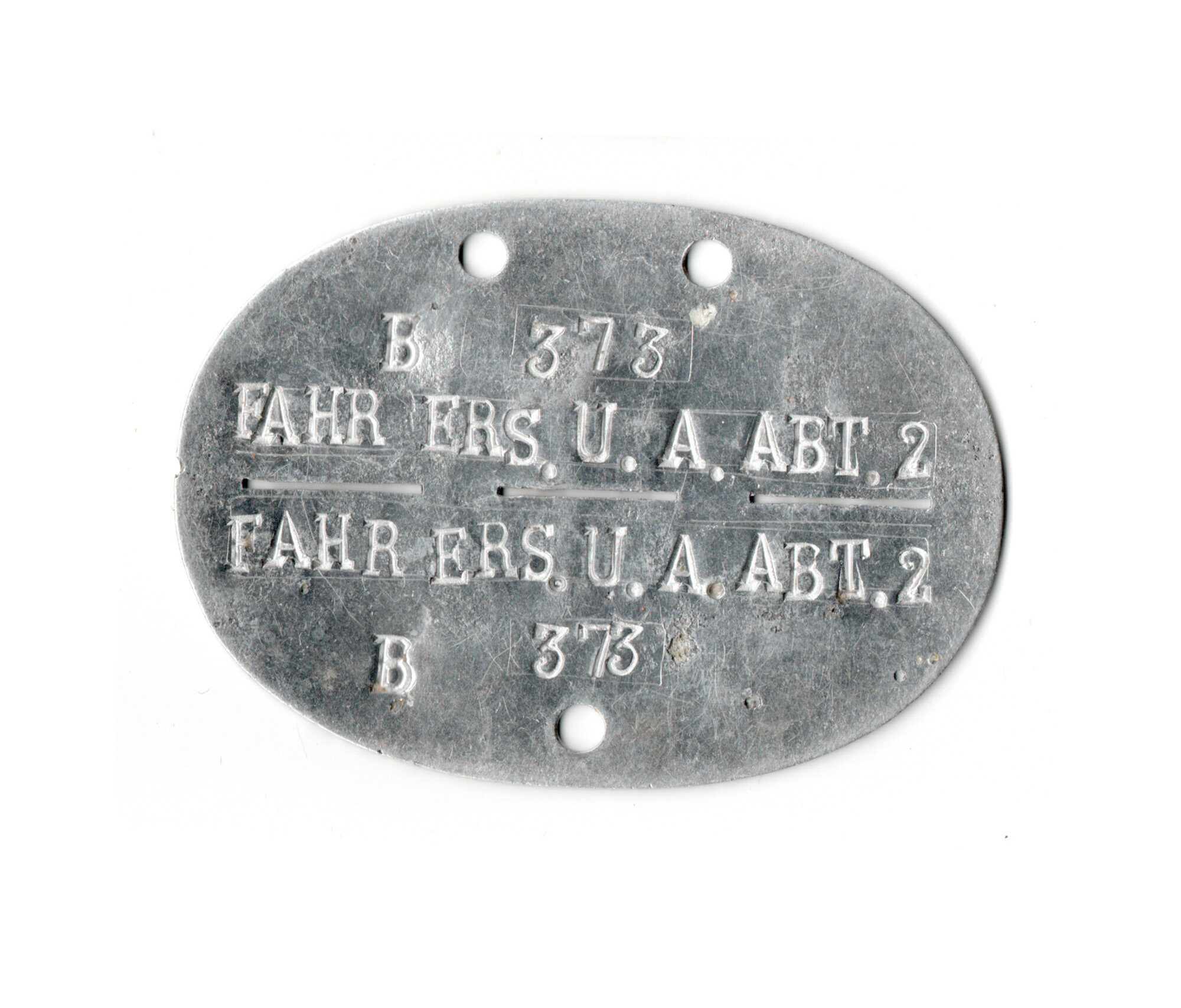 Erkennungsmarke FAHR.ERS.U.A.ABT 2