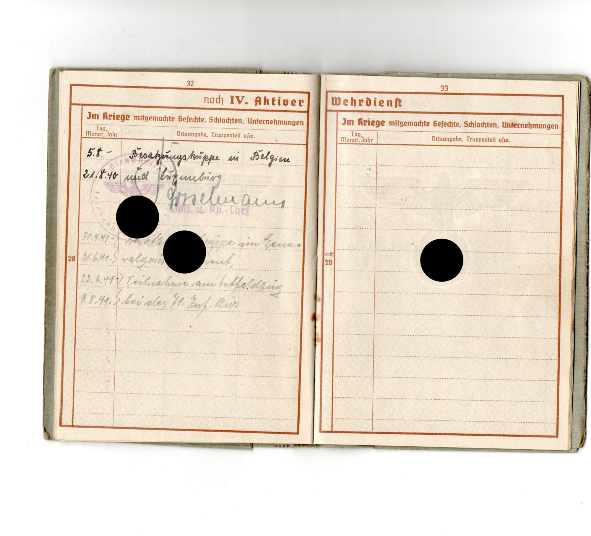 Wehrpass 171.Infanterie Division , Verstorben in Kiew
