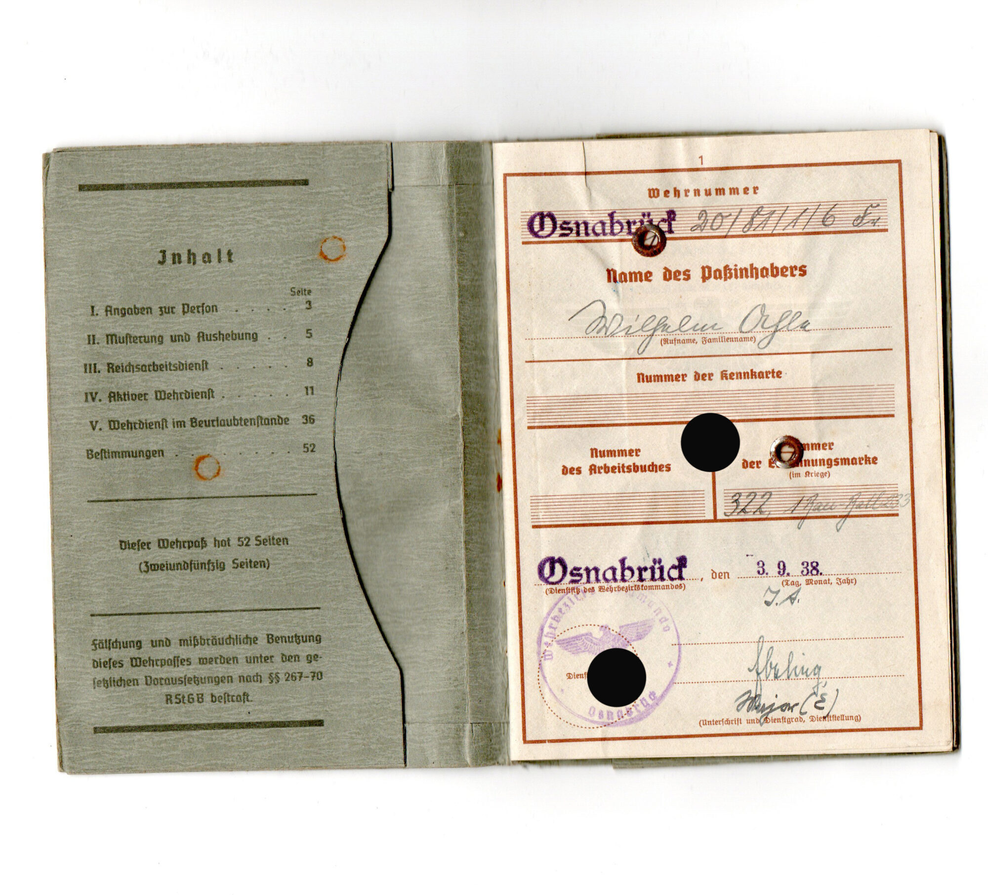 Wehrpass Herford, VWA Schwarz, Tod Sevastopol