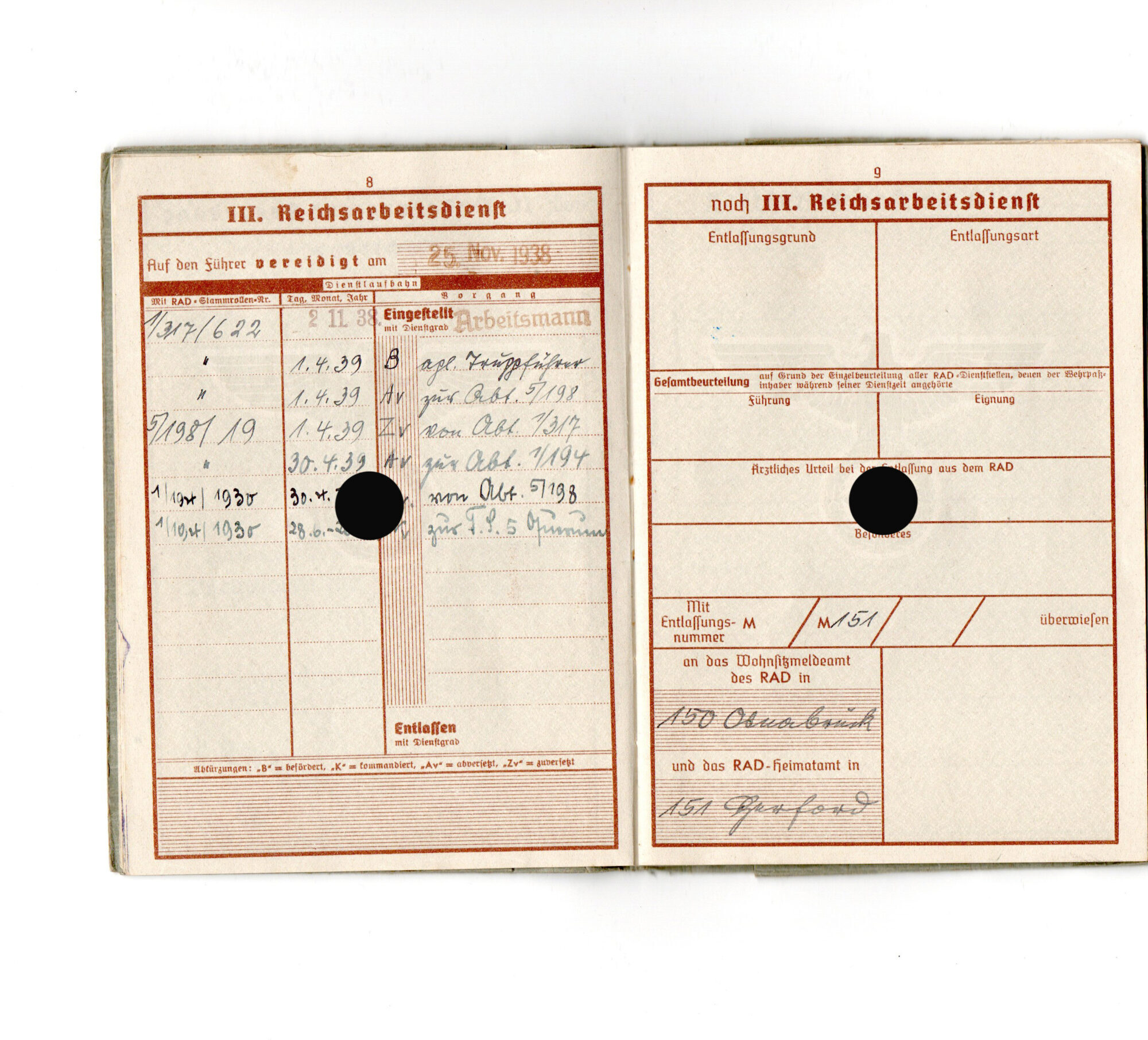 Wehrpass Herford, VWA Schwarz, Tod Sevastopol