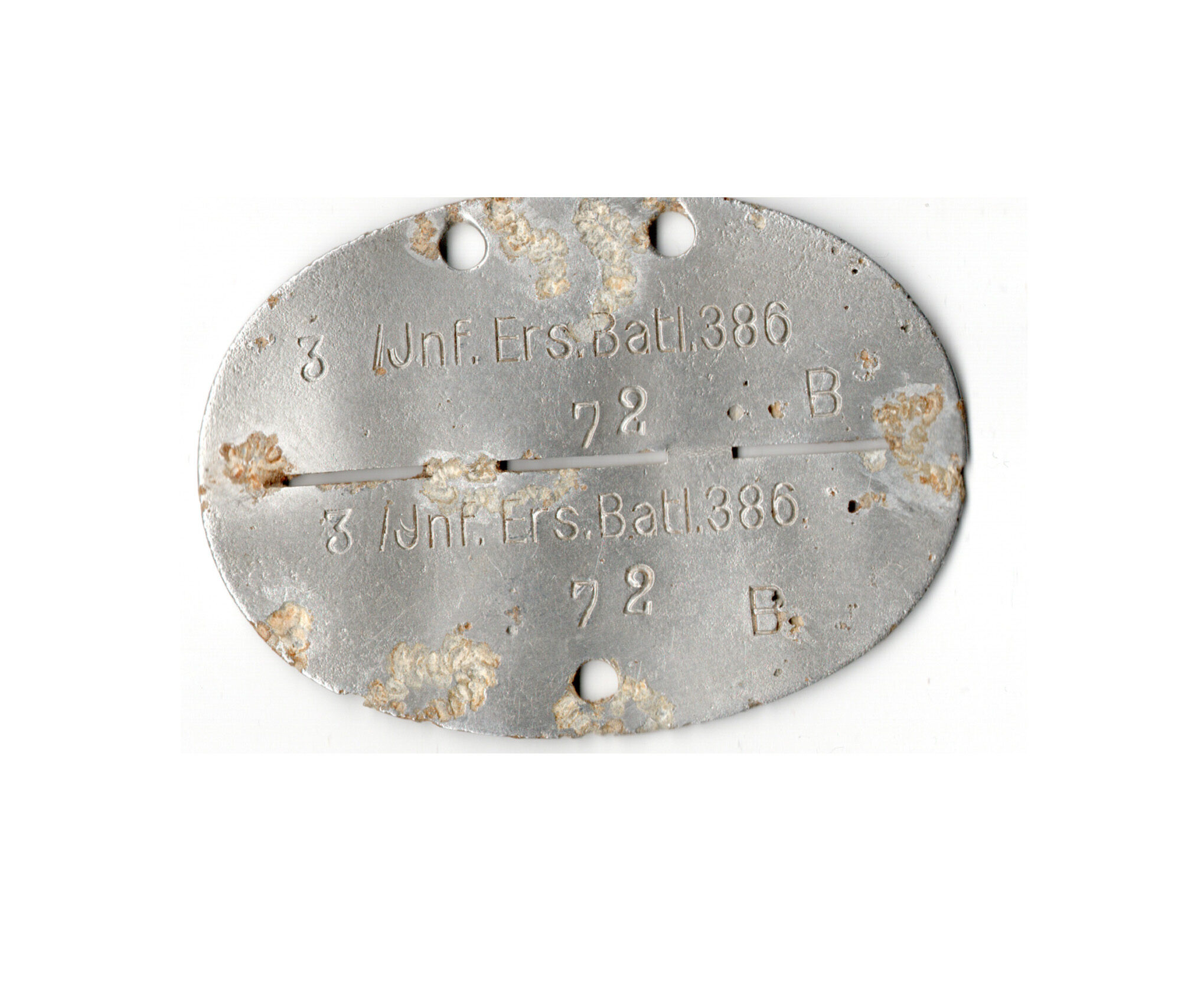 Erkennungsmarke 3./Inf.Ers.Batl. 386